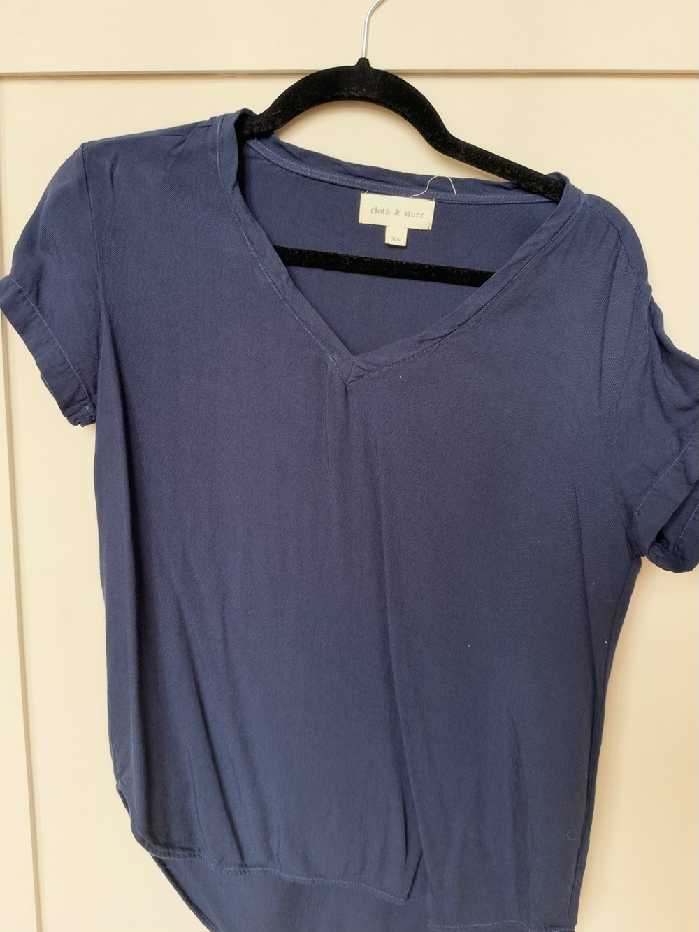 cloth & stone Navy V-Neck Short Sleeve Tee